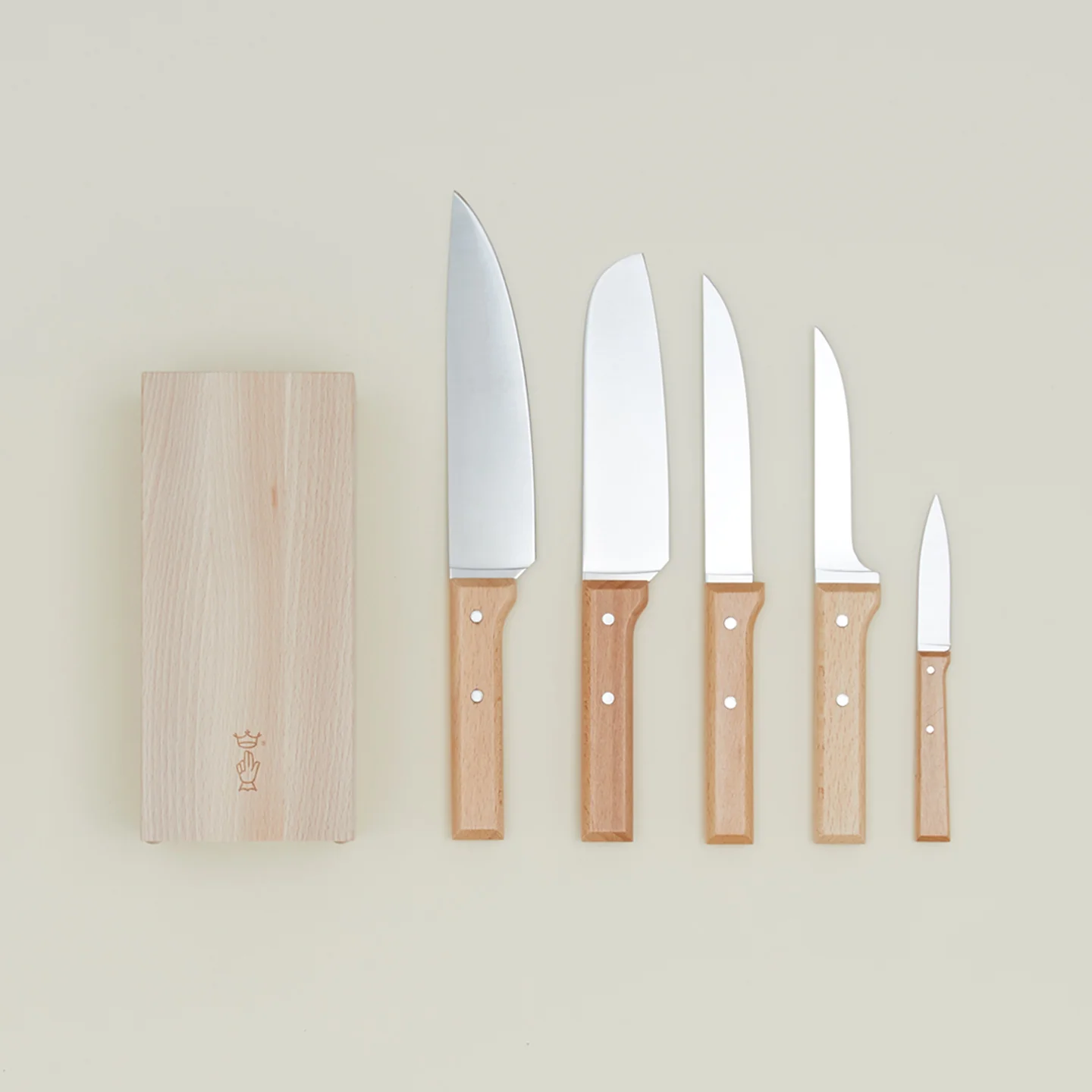 Beechwood Knives, Set of 5 + Block - Image 4