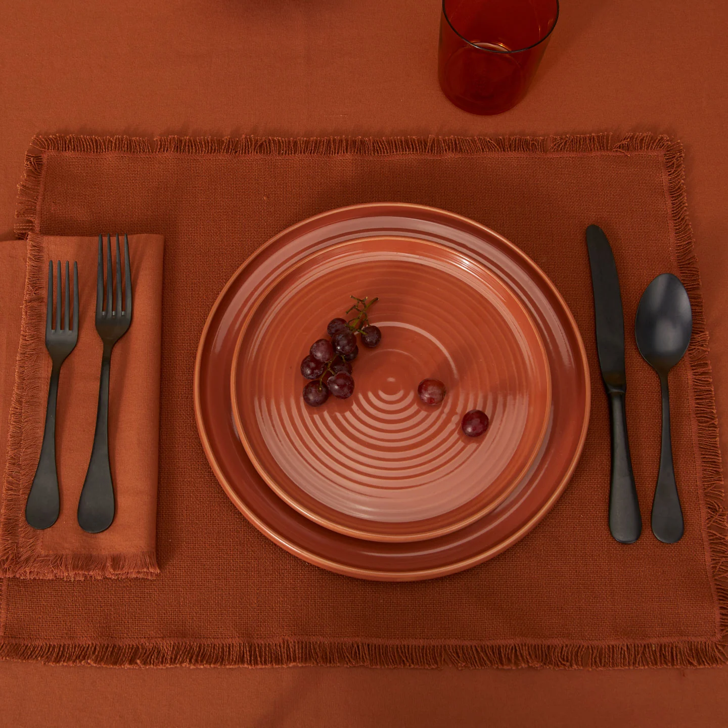 Essential Cotton Placemat, Set of 4 - Terracotta - Image 5