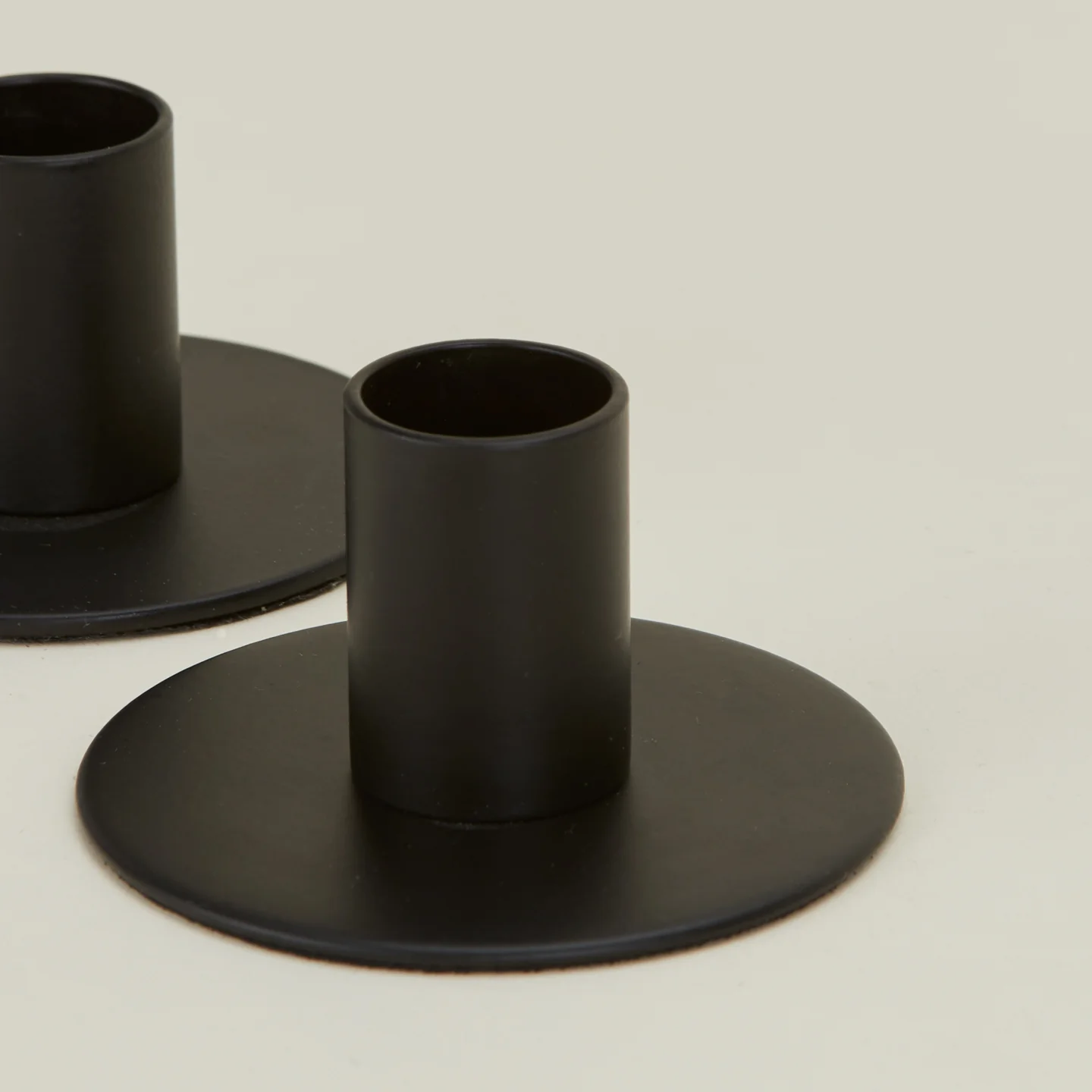 Essential Metal Candle Holders, Set of 2 - Black - Image 3