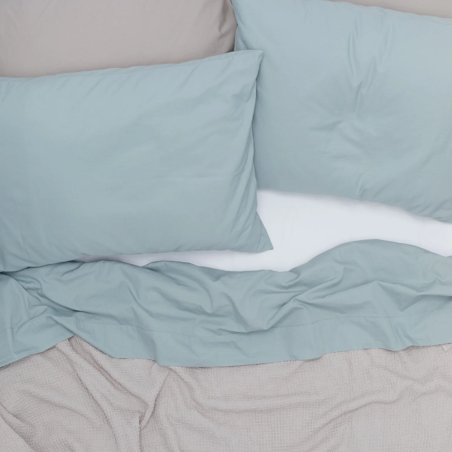 Essential Percale Duvet - Sky - Image 3