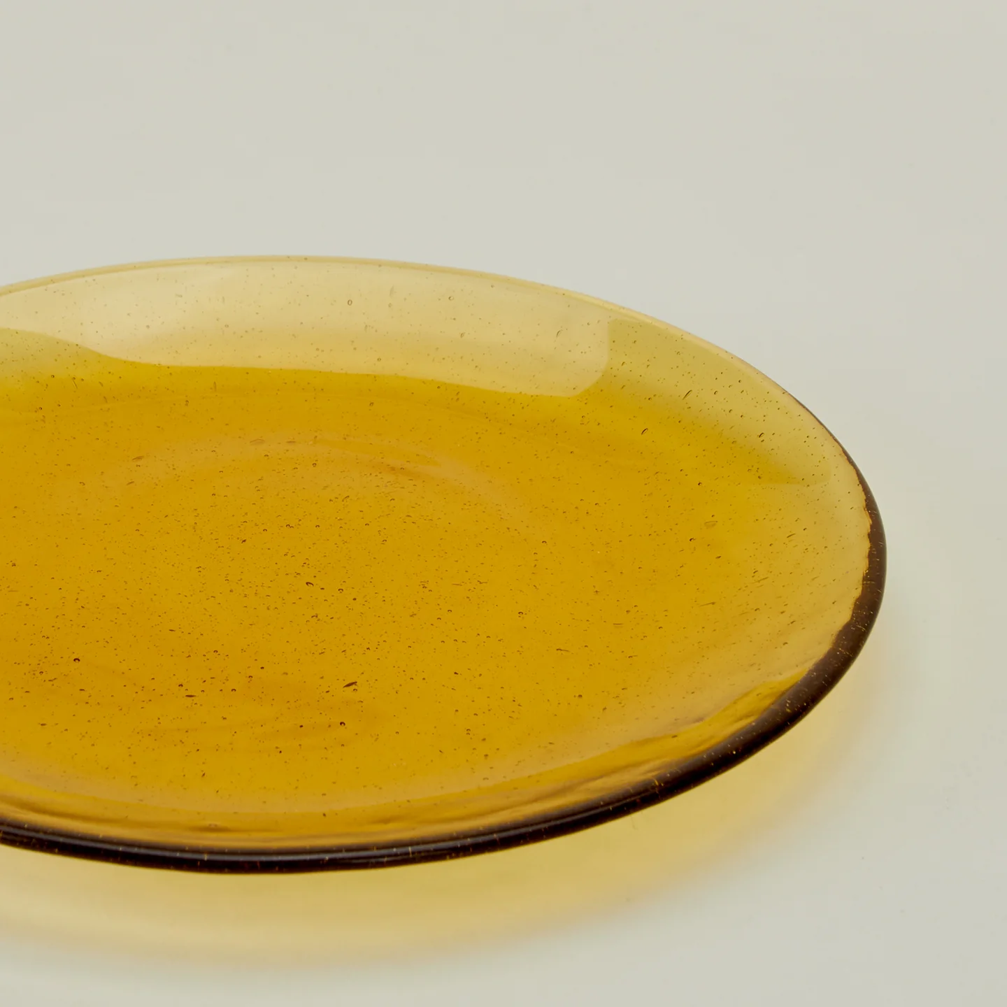 Glass Dinner Plate - Amber - Image 5