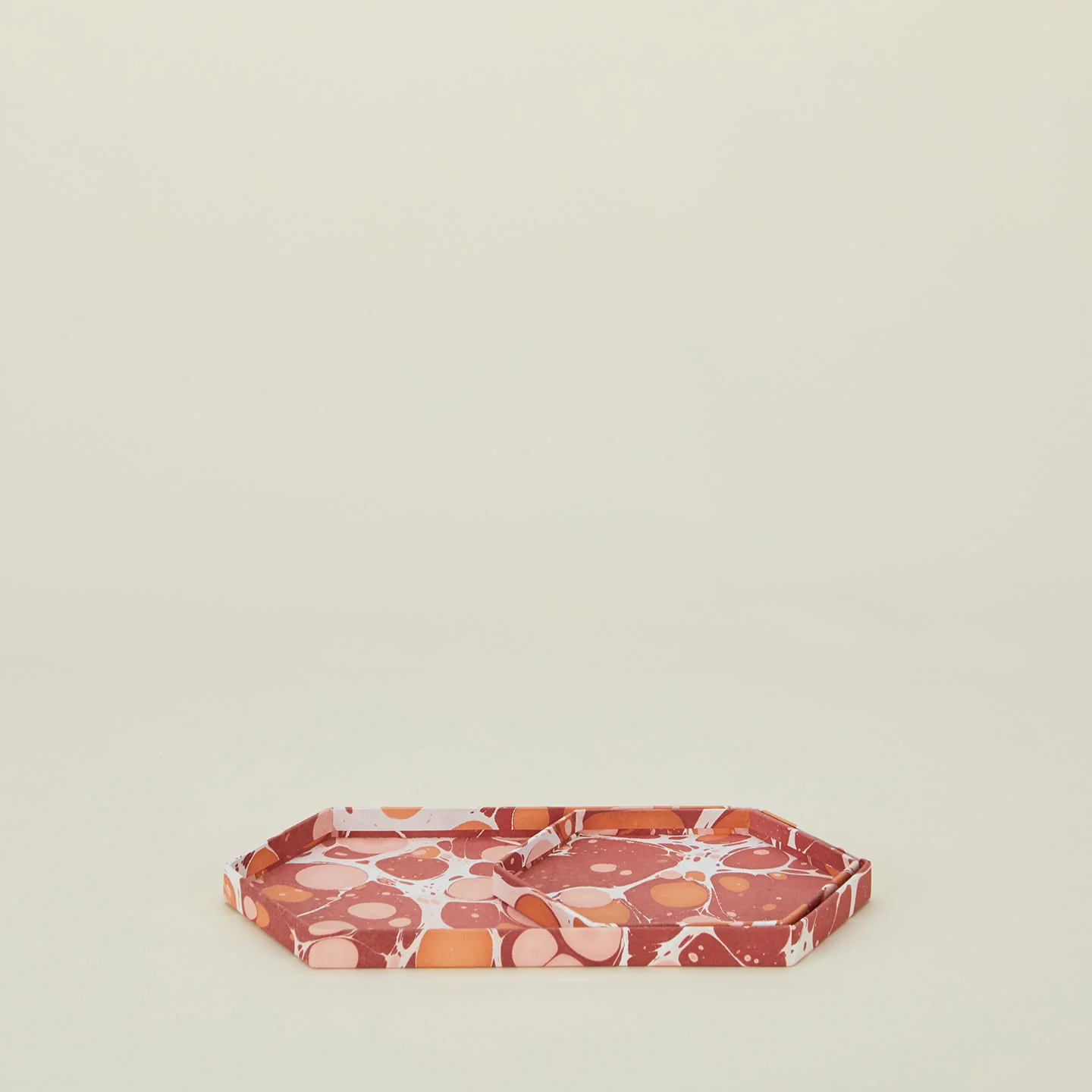 Marbleized Hexagon Tray, Set of 2 - Warm Marble - Image 3