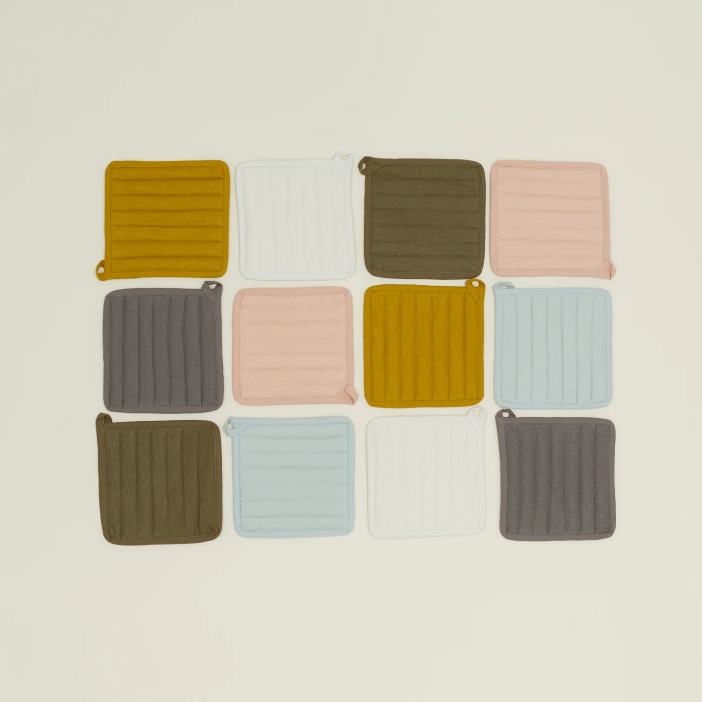 Simple Linen Pot Holders, Set of 2 - Ivory - Image 3