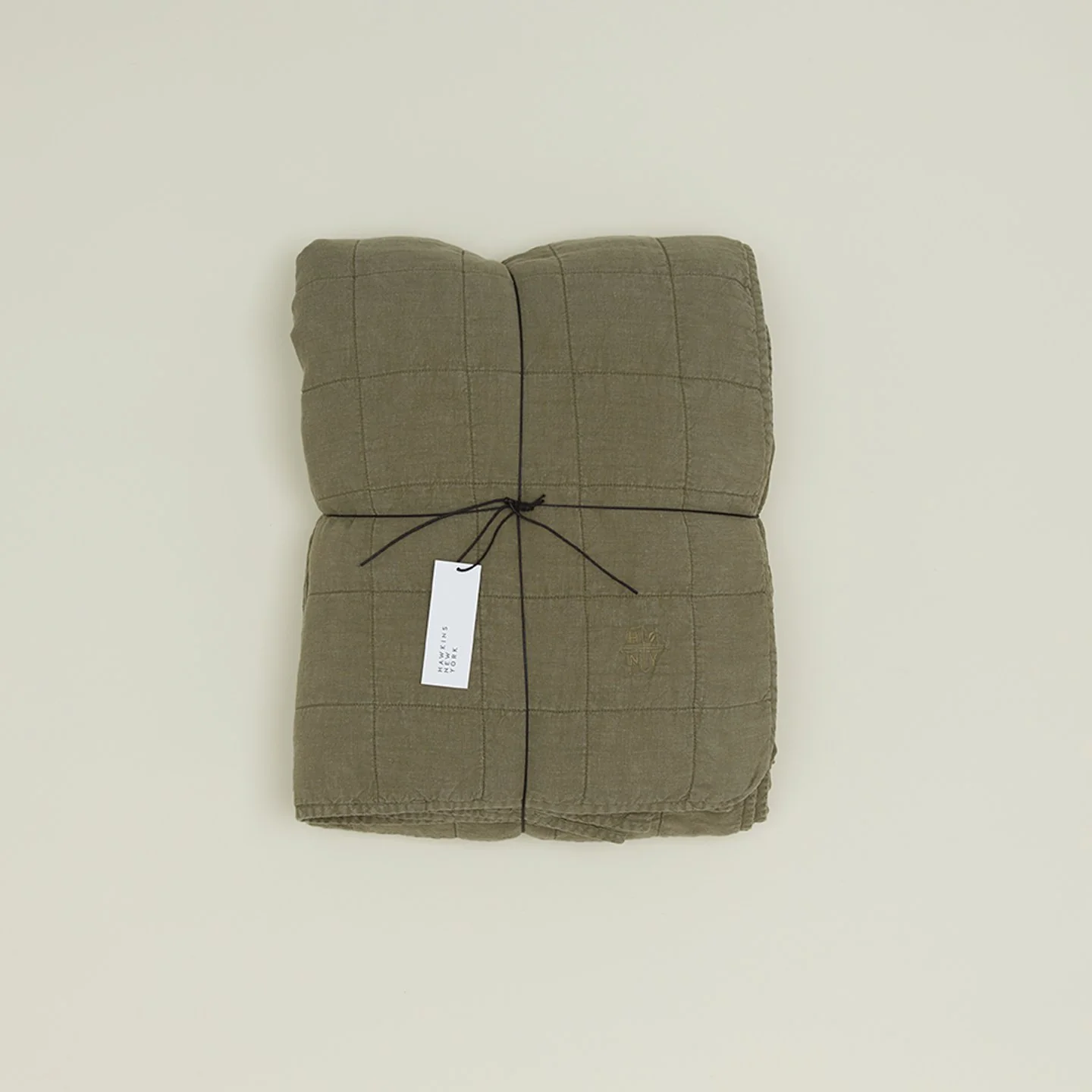 Simple Linen Quilt - Olive - Image 3