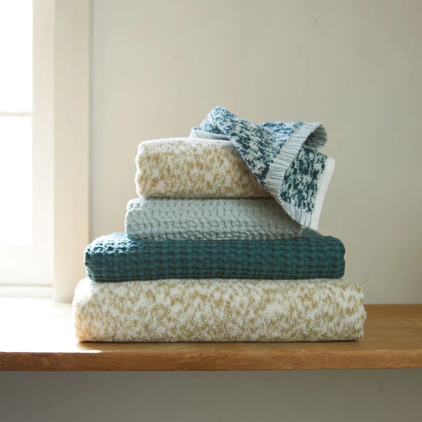 Space Dye Terry Towel - Peacock - Image 7