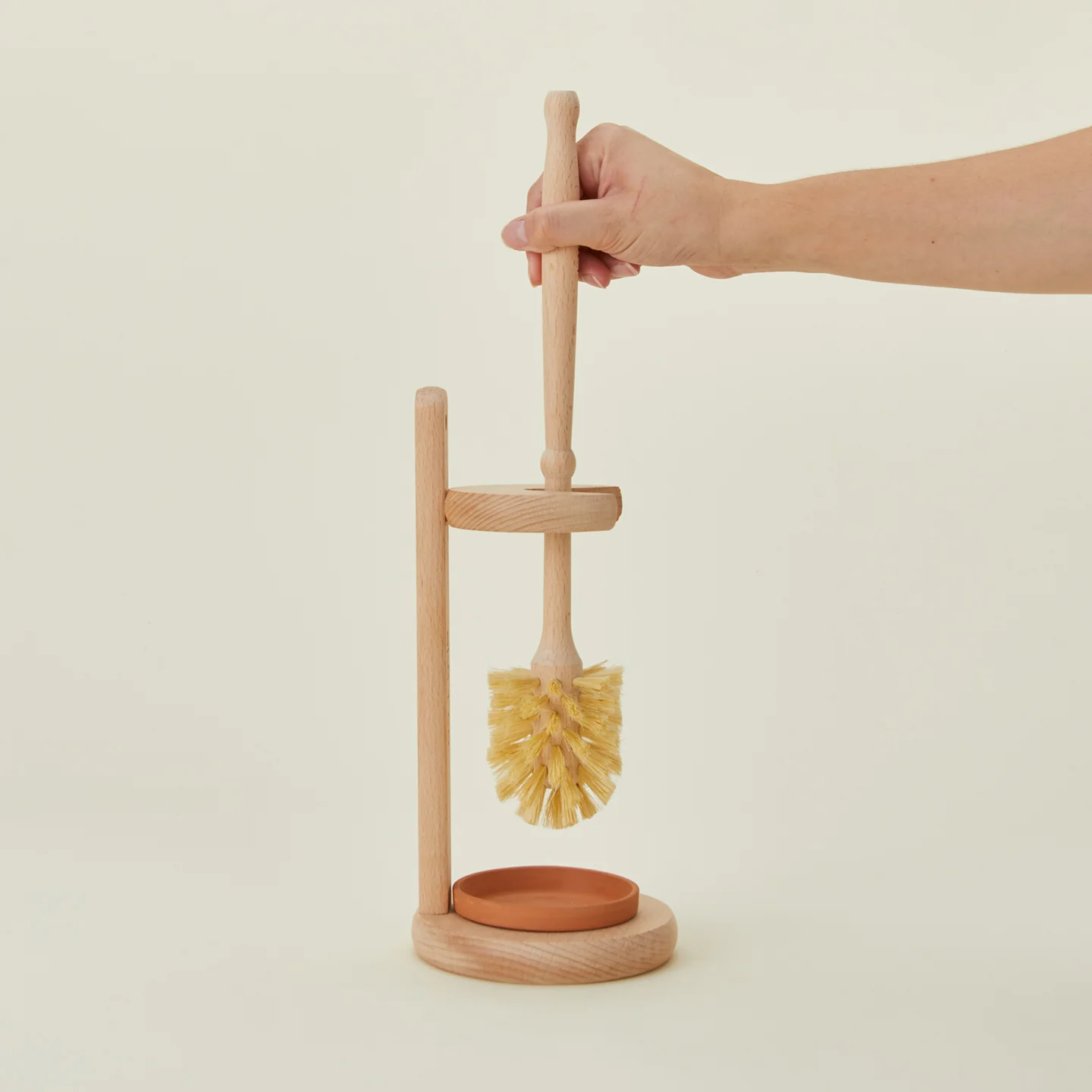 Wooden Toilet Brush with Stand - Image 3